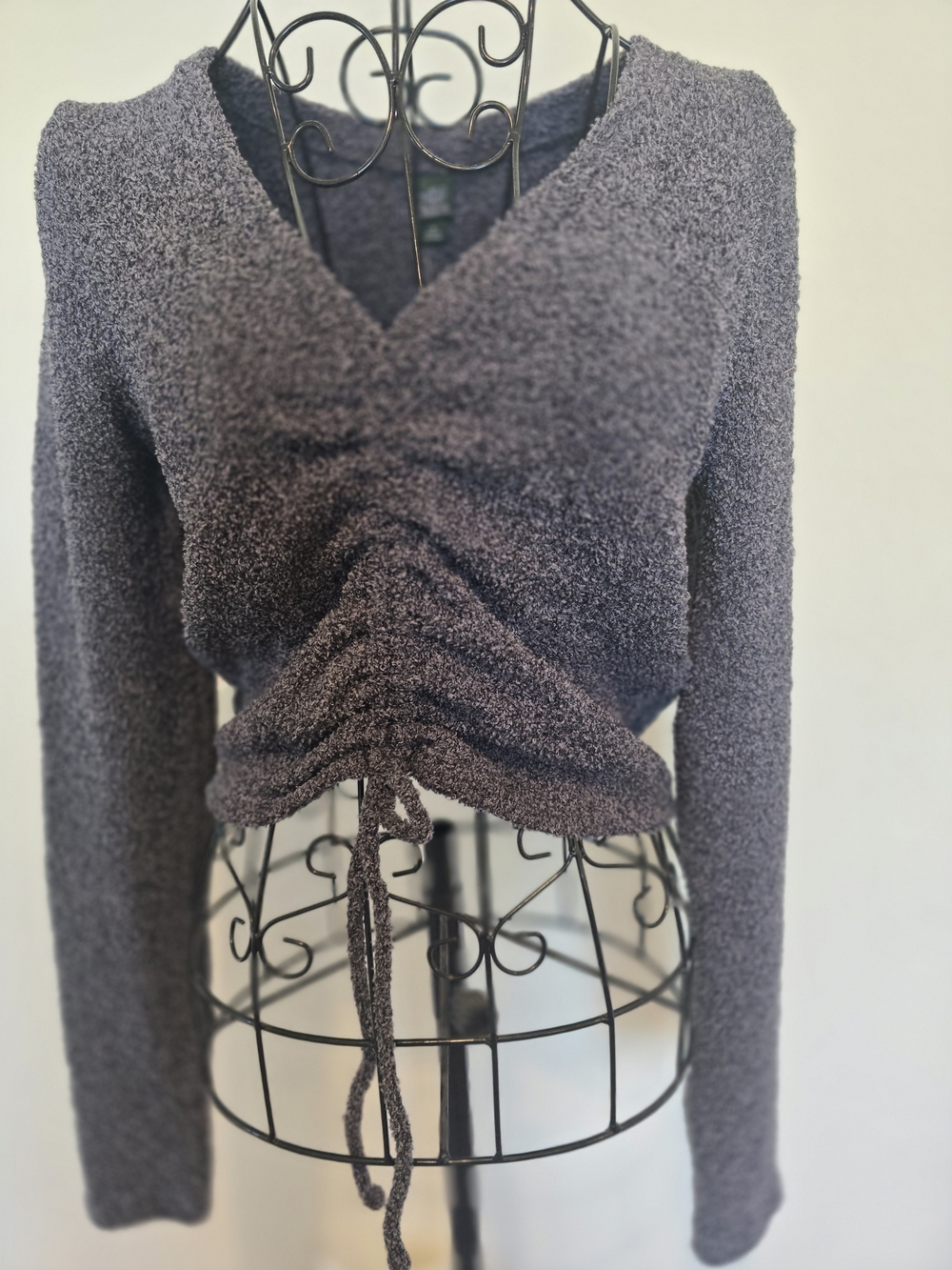 NWT wild fable Charcoal Gray Textured V-Neck Sweater Sz M